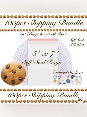 100pcs  Shipping Bundle ~New~ 
50ct 5” x 7” Bag & 50ct Thank You Stickers 🍪🆕🍪